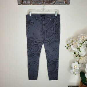 Denimocracy Womens Stretch Skinny Jeans Printed